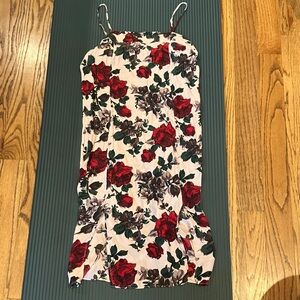 100% silk Floral Spaghetti Strap Dress
